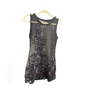 Only Hearts Helena Stuart Textured Purple Overlay Only Sz. SM Purple and Black